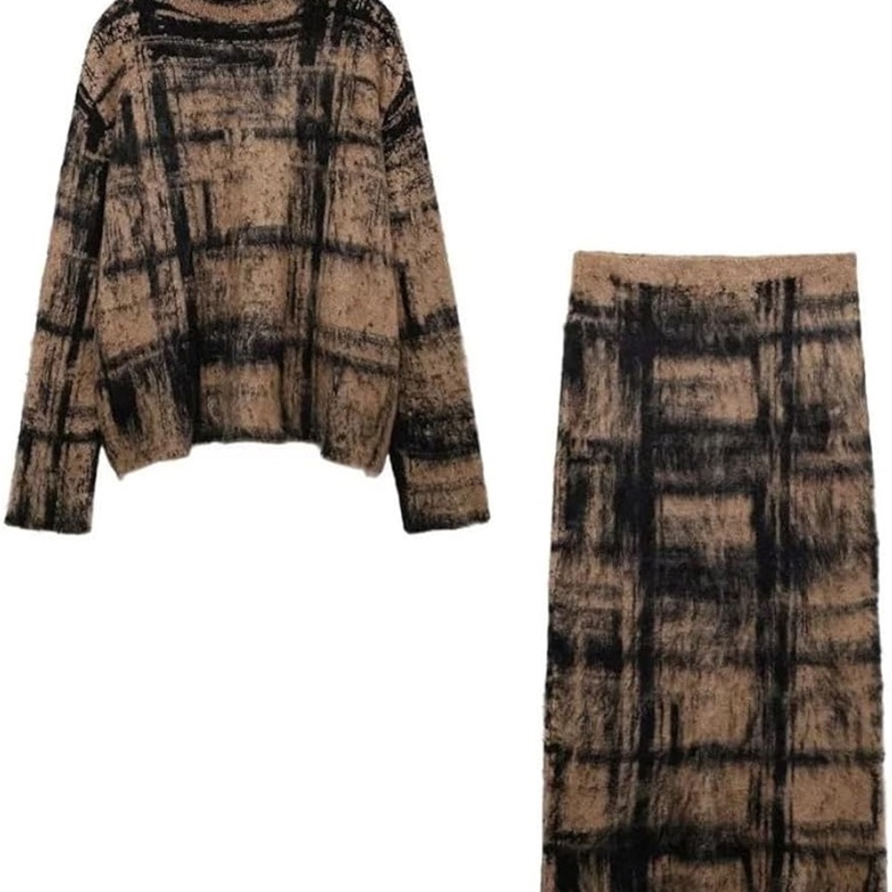 Zara Black & Brown Plaid Teddy Jacket Size S NWT - Picture 2 of 10